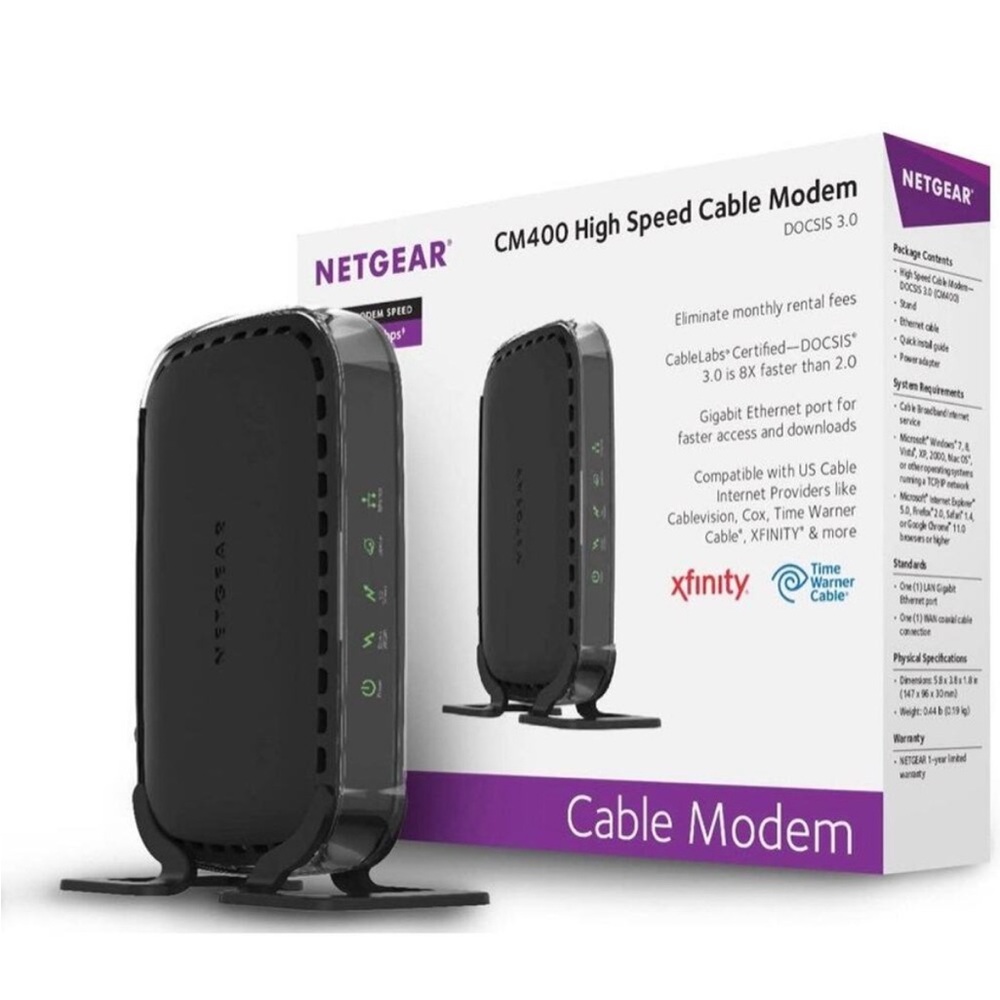 NEW unopened box Netgear CM400 High Speed Cable Modem DOCSIS 3.0 340 mbps